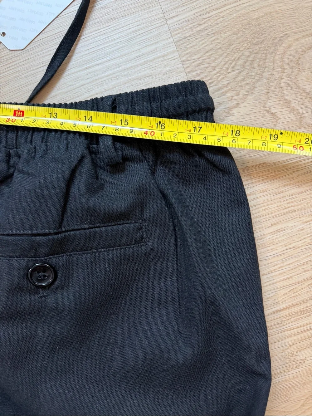 Coofandy Pants Mens Black Linen Blend Drawstring Elastic Waist  Size XL NWT